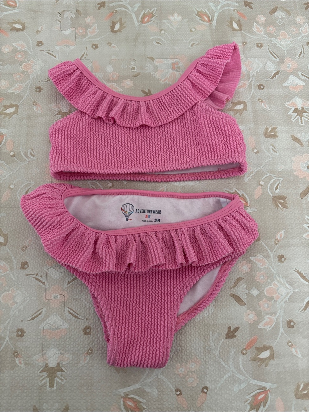 Adventurewear 360Pink Ruffle Two-Piece Swim Set Size 24 months
